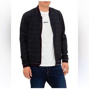 Ted Baker Black Plaid Bomber Jacket